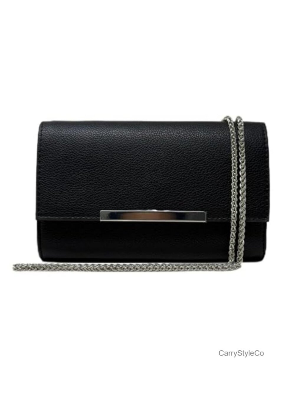 Women's Convertible Clutch Evening Wristlet Bag Vegan Leather & Chain Strap